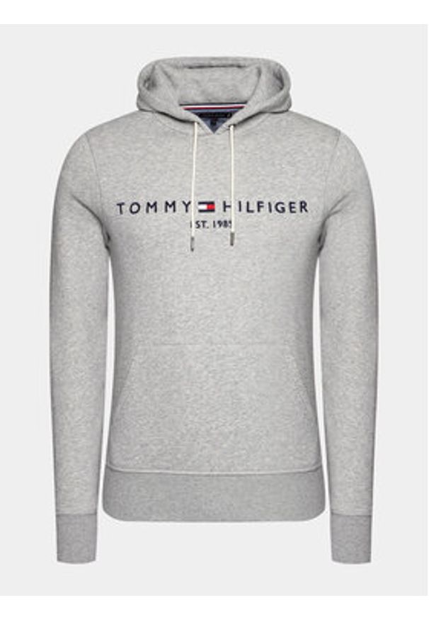 TOMMY HILFIGER - Tommy Hilfiger Bluza Core Logo MW0MW10752 Szary Regular Fit. Kolor: szary. Materiał: syntetyk, bawełna