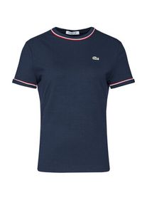 Lacoste T-Shirt TF5289 Granatowy Slim Fit. Kolor: niebieski. Materiał: bawełna #7