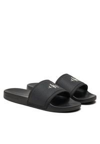 Calvin Klein Jeans Klapki Slide Institutional Metallic YM0YM01018 Czarny. Kolor: czarny. Materiał: materiał