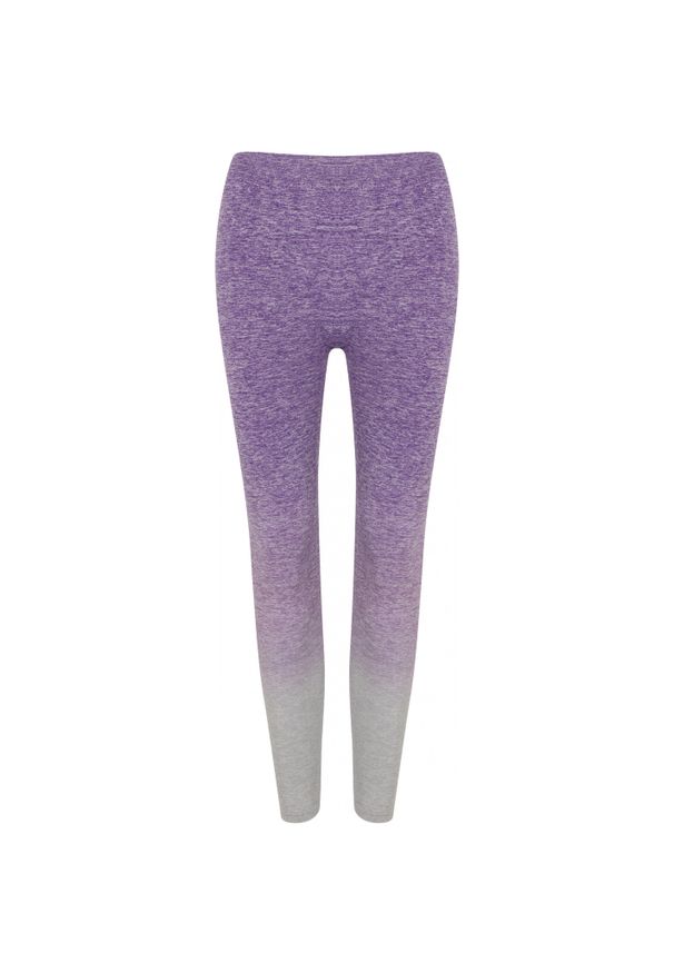 TOMBO - Legging damski nadruk Tombo. Kolor: fioletowy. Wzór: nadruk