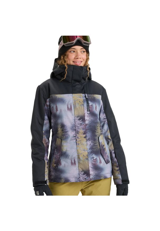 Roxy - Kurtka do sportów zimowych techniczna damska ROXY JETTY BLOCK 10K. Kolor: szary. Sezon: zima. Sport: narciarstwo