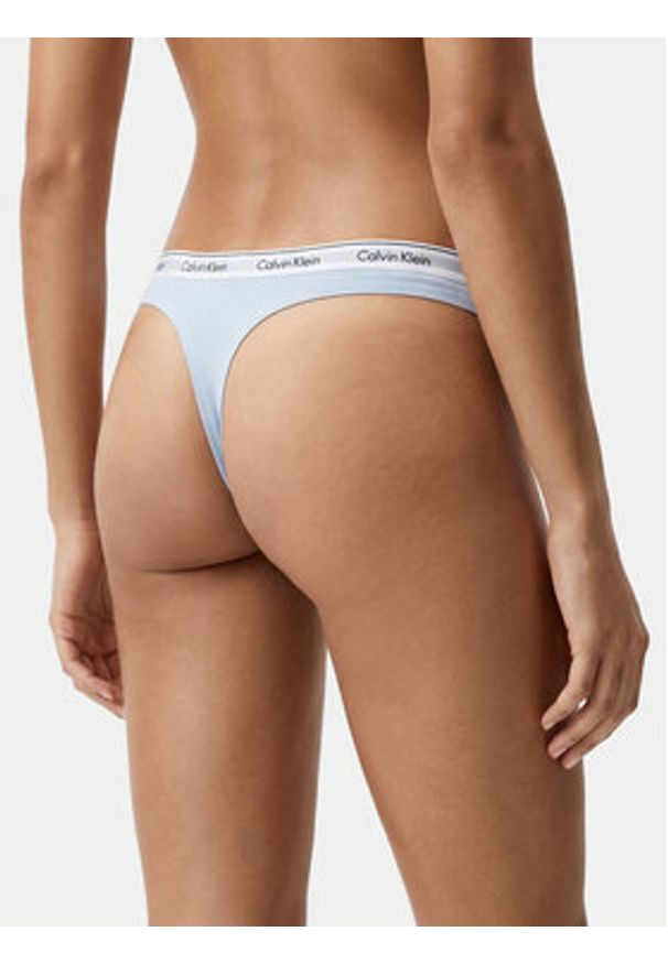 Calvin Klein Underwear Stringi 000QD5043E Błękitny. Kolor: niebieski. Materiał: bawełna