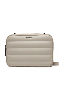 Calvin Klein Torebka Line Quilt Camera Bag K60K612114 Szary. Kolor: szary. Materiał: skórzane