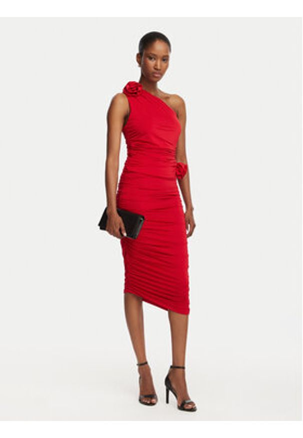 ACCESS FASHION Spódnica ołówkowa 63-6001-326 Czerwony Slim Fit. Kolor: czerwony. Materiał: syntetyk