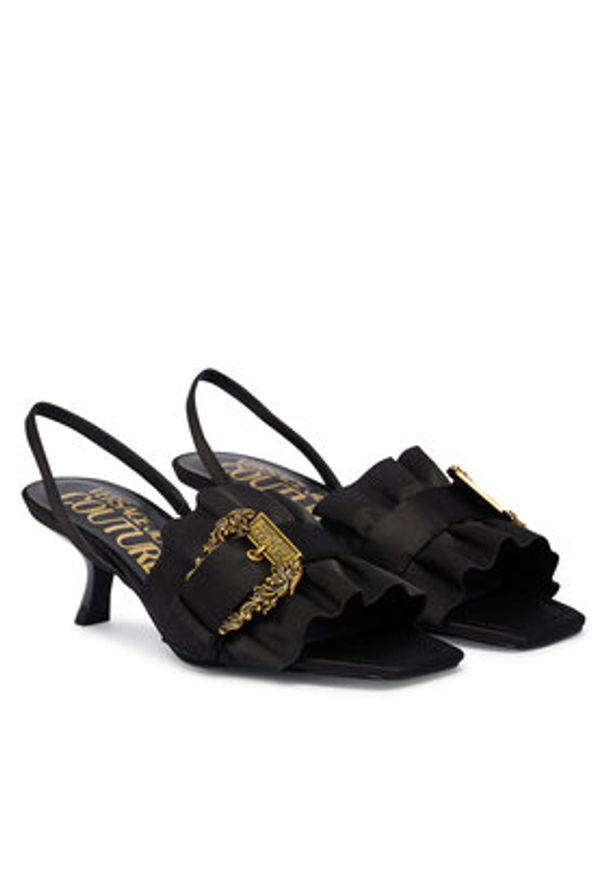 Versace Jeans Couture Sandały 80VA3S48 ZS185 Czarny. Kolor: czarny. Materiał: materiał