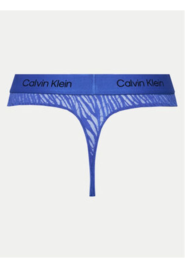 Calvin Klein Underwear Stringi 000QF7378E Niebieski. Kolor: niebieski. Materiał: syntetyk