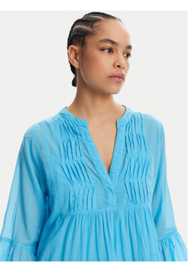 Devotion Twins - Devotion TWINS Sukienka letnia Symbol 025.329.1G Niebieski Loose Fit. Kolor: niebieski. Materiał: bawełna. Sezon: lato