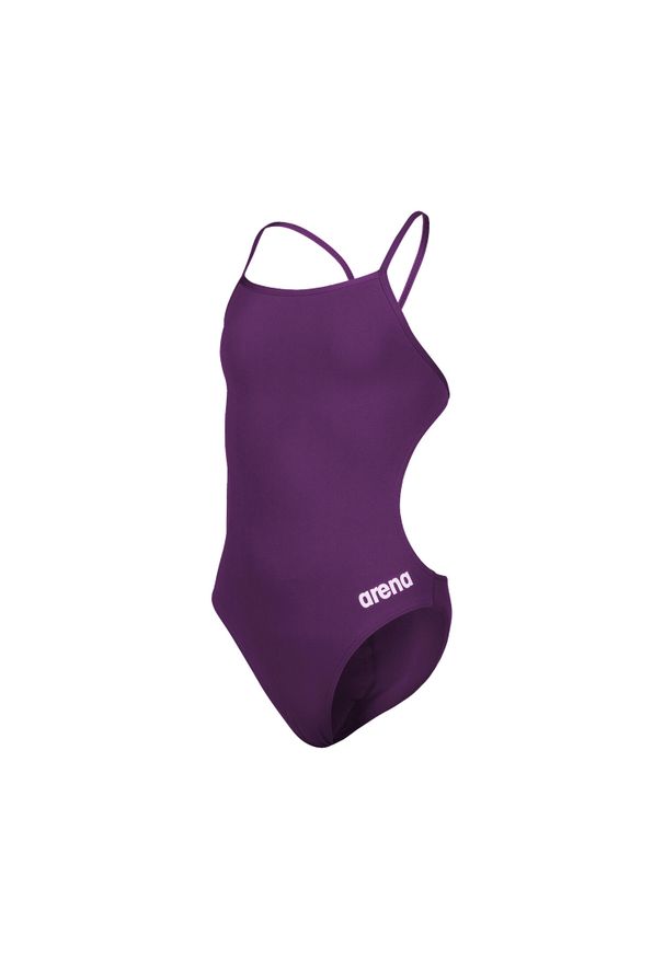 Dziewczęcy jednoczęściowy kostium kąpielowy Arena Team Challenge Solid. Kolor: biały, wielokolorowy, fioletowy