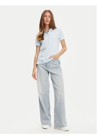 United Colors of Benetton - United Colors Of Benetton Polo 3TQJD300W Błękitny Slim Fit. Typ kołnierza: polo. Kolor: niebieski. Materiał: bawełna #5