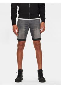 G-Star RAW - G-Star Raw Szorty jeansowe 3301 D10481-6132 Szary Slim Fit. Kolor: szary. Materiał: bawełna