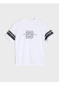 Sinsay - Koszulka sportowa oversize z perforowanej dzianiny Active - biały. Kolor: biały. Materiał: dzianina. Styl: sportowy #1