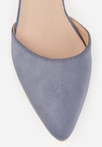 Renee - Niebieskie Czółenka na Słupku Vices ze Skórzaną Wkładką i Paskiem Wokół Kostki Eveliri. Okazja: na ślub cywilny, do pracy, na wesele. Zapięcie: pasek. Kolor: niebieski. Materiał: skóra. Obcas: na słupku #8