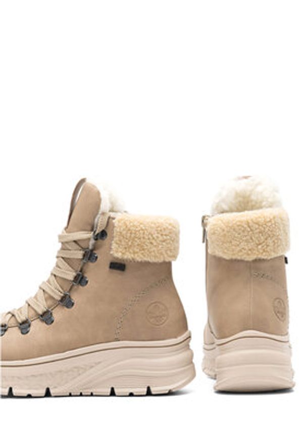 Rieker Trzewiki 48034-20 Brązowy. Kolor: brązowy. Materiał: materiał