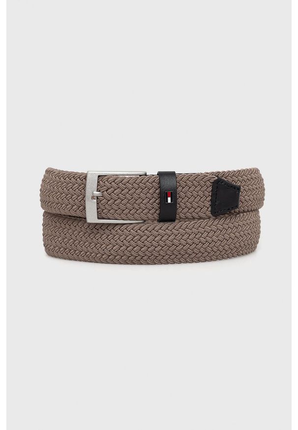 TOMMY HILFIGER - Tommy Hilfiger pasek ADAN ELASTIC 3.5 męski kolor brązowy. Kolor: brązowy