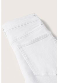 mango - Mango jeansy Anne damskie high waist. Stan: podwyższony. Kolor: biały #8
