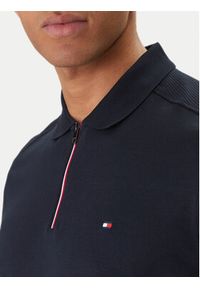TOMMY HILFIGER - Tommy Hilfiger Polo MW0MW41613 Granatowy Regular Fit. Typ kołnierza: polo. Kolor: niebieski. Materiał: bawełna #3