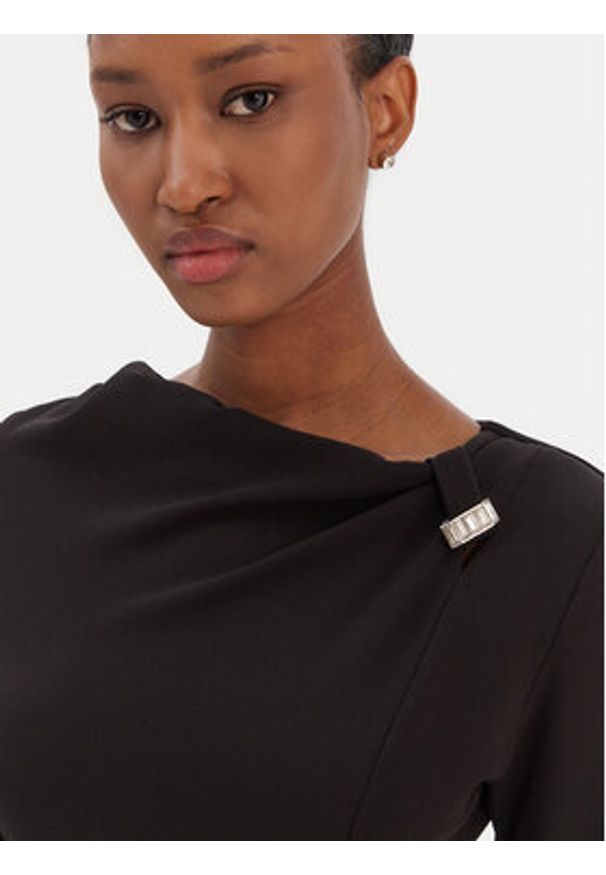 Rinascimento Sukienka koktajlowa CFC0126572003 Czarny Slim Fit. Kolor: czarny. Materiał: syntetyk. Styl: wizytowy