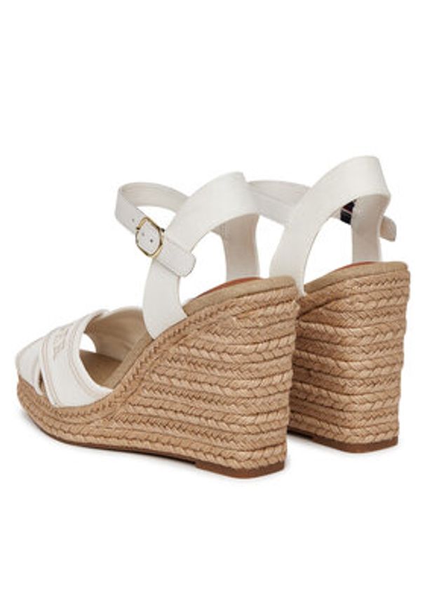 TOMMY HILFIGER - Tommy Hilfiger Espadryle Tommy Hilfiger Espad High Wedge FW0FW08668 Écru. Materiał: materiał