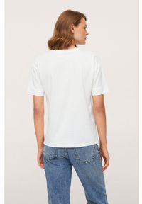 mango - Mango - T-shirt bawełniany Pstcolor. Okazja: na co dzień. Kolor: biały. Materiał: bawełna. Styl: casual #4
