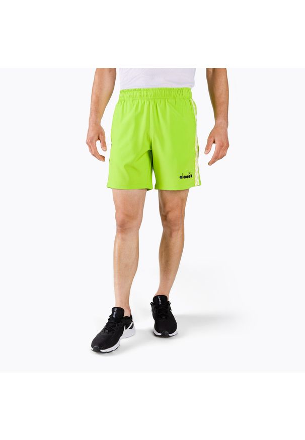Spodenki tenisowe męskie Diadora Bermuda Micro. Kolor: zielony. Długość: krótkie. Sezon: lato. Sport: tenis