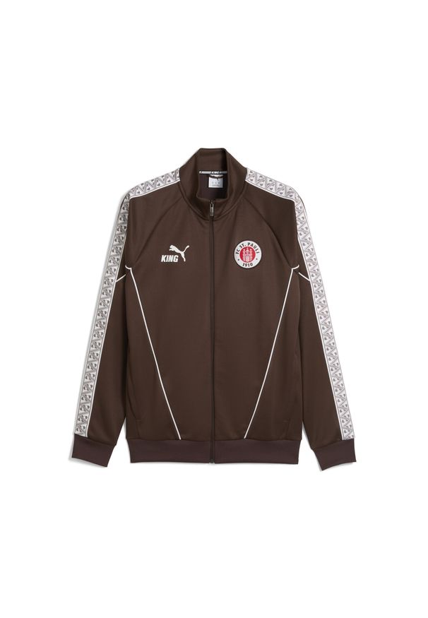 Puma - Męska kurtka FC St. Pauli KING Anthem PUMA Espresso Brown White. Kolor: brązowy, biały, wielokolorowy. Sport: bieganie