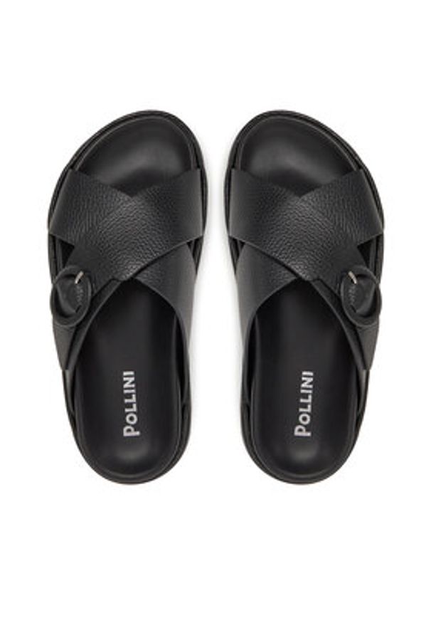 Pollini Klapki SA28134G0MTD0000 Czarny. Kolor: czarny. Materiał: skóra