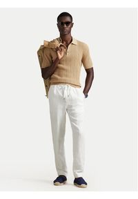 Polo Ralph Lauren Spodnie materiałowe 710940611008 Biały Tapered Fit. Kolor: biały. Materiał: len #4
