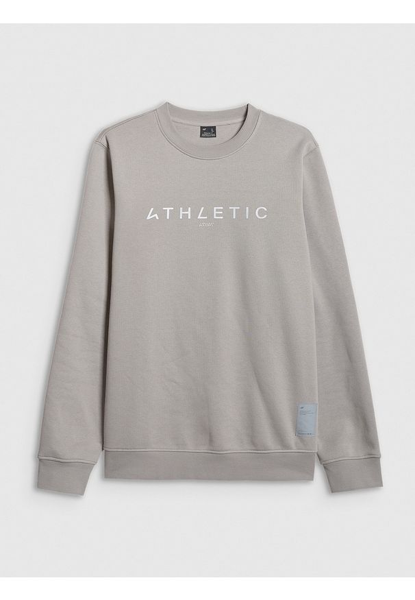 4f - 4F Bluza dresowa nierozpinana bez kaptura męska - szara S. Okazja: na co dzień. Typ kołnierza: bez kaptura. Kolor: szary. Materiał: dresówka. Styl: casual