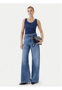 Guess Top W5YP00 KCXJ2 Granatowy Classic Fit. Kolor: niebieski