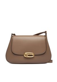 Calvin Klein Torebka Hardware Flap Meidum Crossbody LV04F3401G Beżowy. Kolor: beżowy. Materiał: skórzane #4