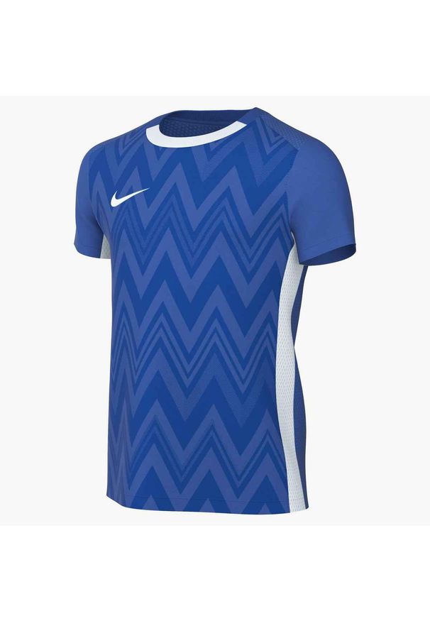 Koszulka treningowa chłopięca Nike Dri-fit Challenge. Kolor: biały, wielokolorowy. Długość rękawa: krótki rękaw. Technologia: Dri-Fit (Nike). Długość: krótkie. Sport: turystyka piesza