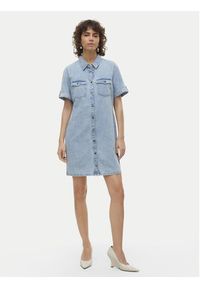 Vero Moda Sukienka jeansowa Jennie 10309665 Niebieski Regular Fit. Kolor: niebieski. Materiał: bawełna #4