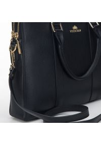 Wittchen - Damska torba na laptopa 13’’ skórzana klasyczna. Kolor: czarny. Materiał: skóra. Wzór: haft, aplikacja. Styl: klasyczny #4