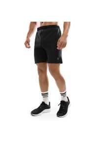 SIROKO - Krótkie spodenki fitness męskie Stellar. Kolor: czarny. Materiał: elastan, poliester. Długość: krótkie. Sport: fitness