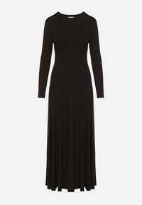 Born2be - Czarna Bawełniana Sukienka o Rozkloszowanym Kroju Tuselenea. Okazja: na co dzień. Kolor: czarny. Materiał: bawełna. Typ sukienki: proste. Styl: casual, elegancki #6