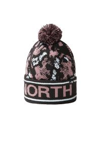 Czapka The North Face Ski Tuke Beanie 0A4SIEO3L1 - czarno-różowa. Kolor: różowy, czarny, wielokolorowy. Materiał: nylon, dzianina, elastan, akryl. Styl: klasyczny, retro