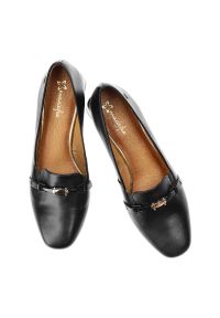 Czarne Czółenka Maciejka Damskie Eleganckie Obuwie. Okazja: na spotkanie biznesowe. Zapięcie: bez zapięcia. Kolor: czarny. Materiał: skóra. Szerokość cholewki: normalna. Styl: elegancki #6