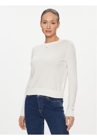 Tommy Jeans Sweter Essential DW0DW16534 Biały Regular Fit. Kolor: biały. Materiał: wiskoza