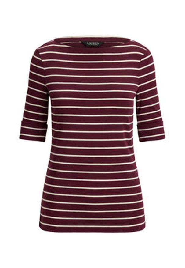 Lauren Ralph Lauren - LAUREN RALPH LAUREN Bluzka 200P03723001 Brązowy Slim Fit. Kolor: brązowy. Materiał: bawełna