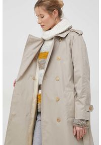 TOMMY HILFIGER - Tommy Hilfiger trencz bawełniany kolor beżowy przejściowy. Kolor: beżowy. Materiał: bawełna. Długość rękawa: raglanowy rękaw. Styl: klasyczny #4