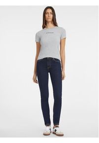 Guess Jeans T-Shirt W4YI01 J1314 Szary Slim Fit. Kolor: szary. Materiał: bawełna