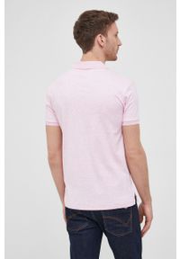 Polo Ralph Lauren Polo bawełniane kolor różowy melanżowy. Typ kołnierza: polo. Kolor: różowy. Materiał: bawełna. Długość: krótkie. Wzór: melanż