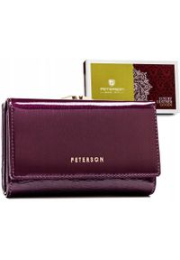 Portfel skórzany Peterson PTN 42108-SH fioletowy. Kolor: fioletowy. Materiał: skóra