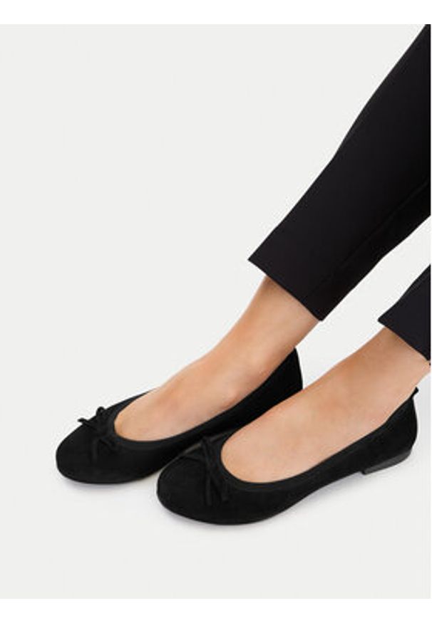 Lasocki Baleriny CEO-RST-ERICA-65 Czarny. Kolor: czarny. Materiał: skóra, zamsz
