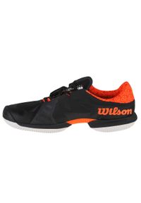 Buty do tenisa męskie Wilson Kaos Swift 15. Zapięcie: sznurówki. Kolor: czarny. Materiał: guma, materiał, syntetyk. Szerokość cholewki: normalna. Sport: tenis