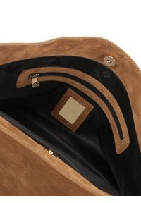 Kazar - Zamszowa torebka z regulowanym paskiem. Kolor: brązowy. Materiał: zamszowe. Rozmiar: duże. Styl: casual #3