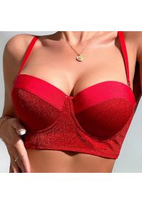 Intica - Biustonosz push-up z regulowanymi ramiączkami dla podkreślenia kształtów Kanja. Kolor: czerwony. Rodzaj stanika: push-up #8