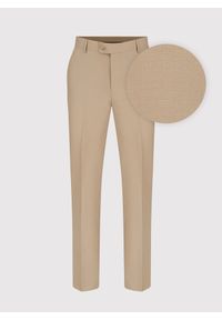 Pako Lorente - PAKO LORENTE – Beżowe garniturowe spodnie męskie z wełną. Kolor: beżowy. Materiał: wełna. Styl: elegancki #1