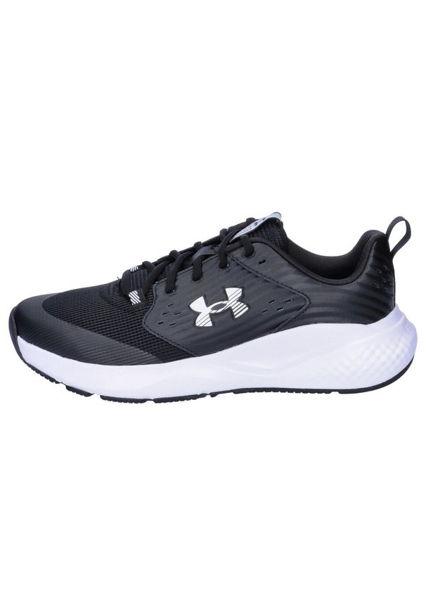 Buty treningowe męskie Under Armour Ua Charged Commit Tr 4. Zapięcie: sznurówki. Kolor: czarny. Materiał: syntetyk, tkanina, materiał. Szerokość cholewki: normalna. Sport: fitness