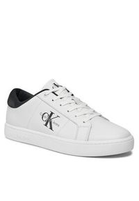 Calvin Klein Jeans Sneakersy Classic Cupsole Low Laceup Lth YM0YM00864 Beżowy. Kolor: biały. Materiał: skóra #5